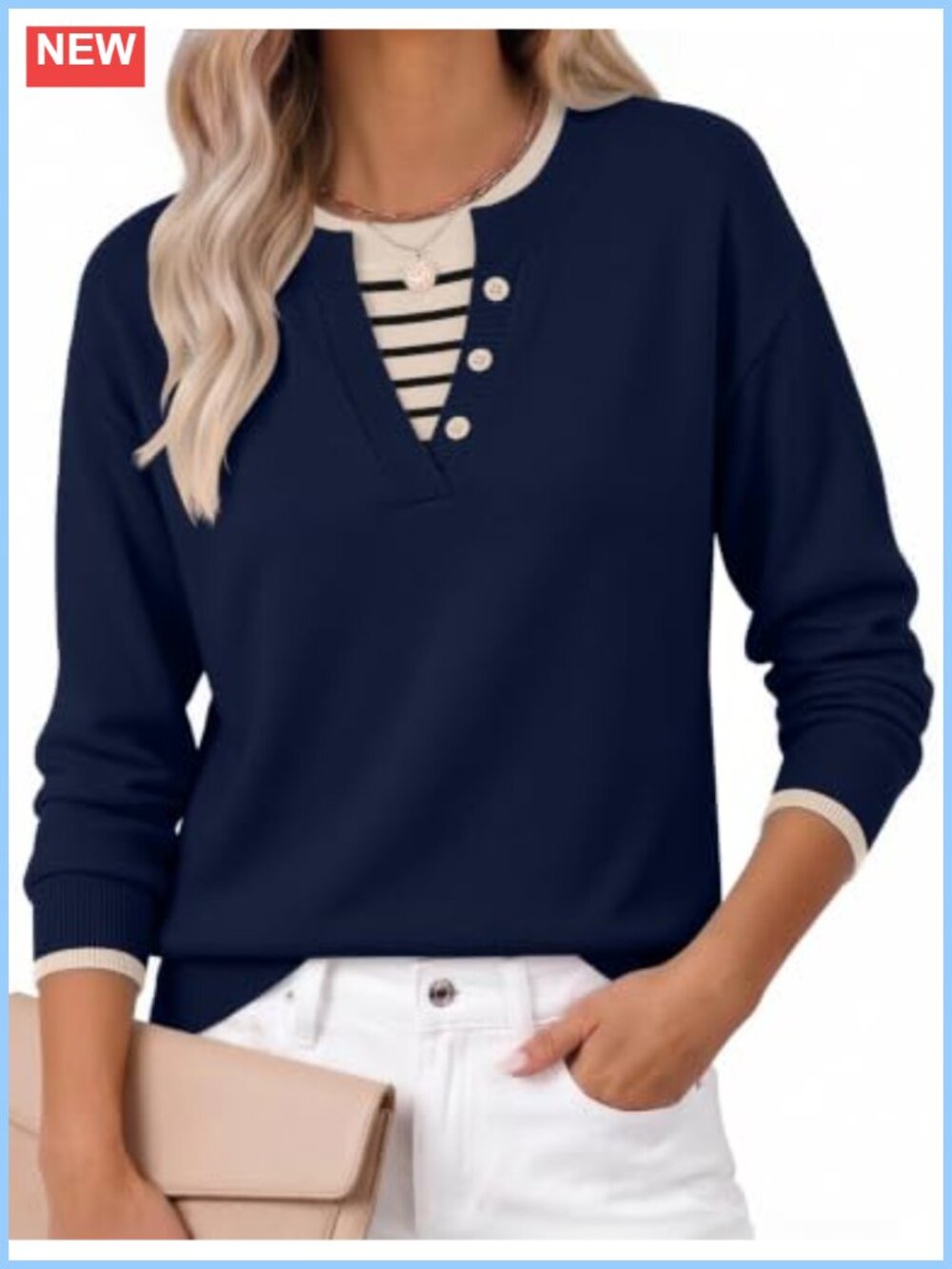 Long Sleeve Crew Neck Knit Pullover Sweater Women Casual Oversized